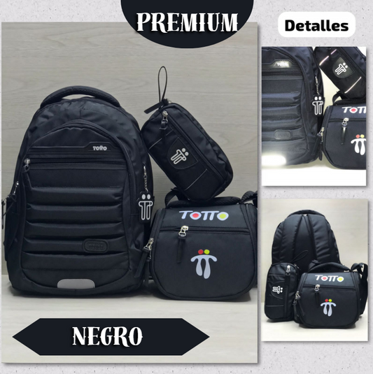 PROMO Totto Premium , paga 1 y leva 3 (Compra tu morral y recibe GRATIS la lonchera térmica y la cartuchera)