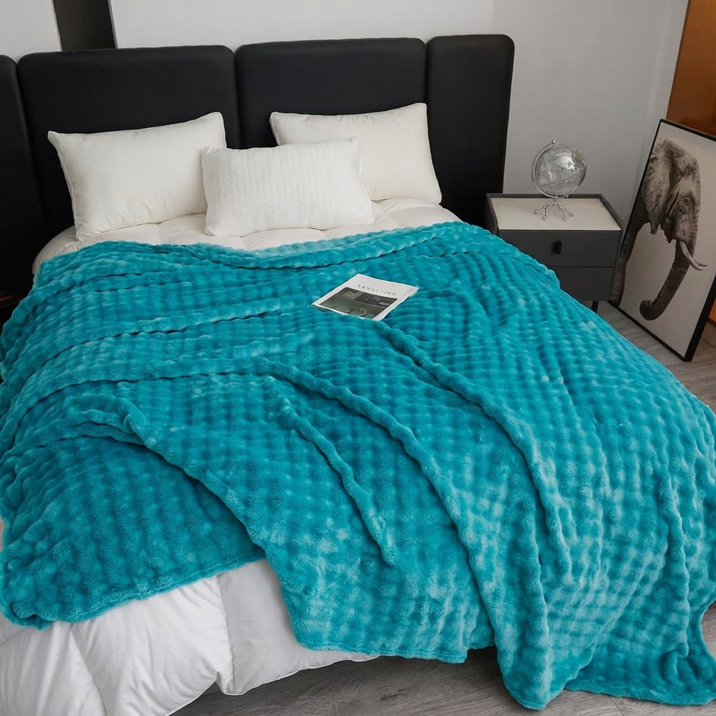 Cobija Burbuja Azul Turqueza