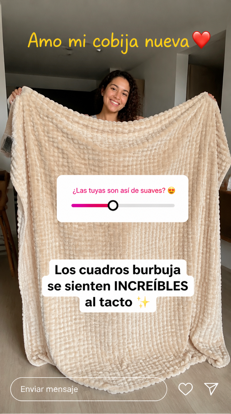 Testimonial Instagram Story - Amo mi cobija nueva cuadros burbuja increibles