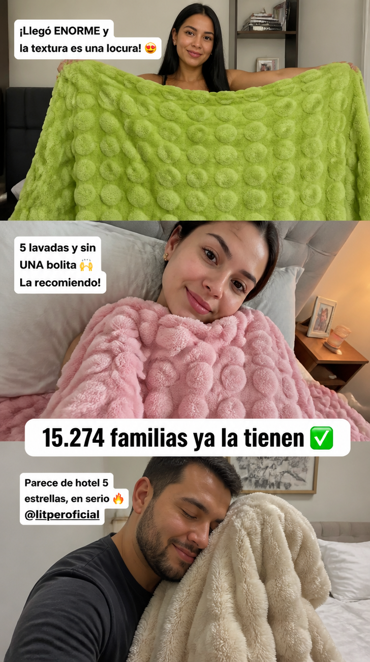 15274 familias con Cobija Burbuja Soft - testimonios reales UGC textura burbuja