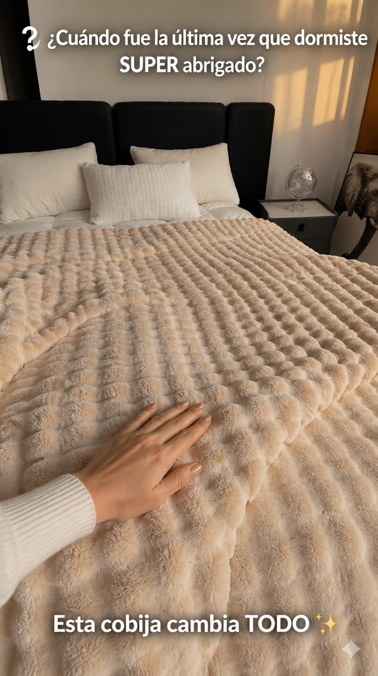 Cobija Burbuja cama beige