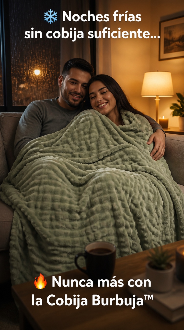 Cobija Burbuja pareja verde noche