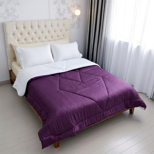 Edredón Doble Faz Térmico Premium - Morado Blanco