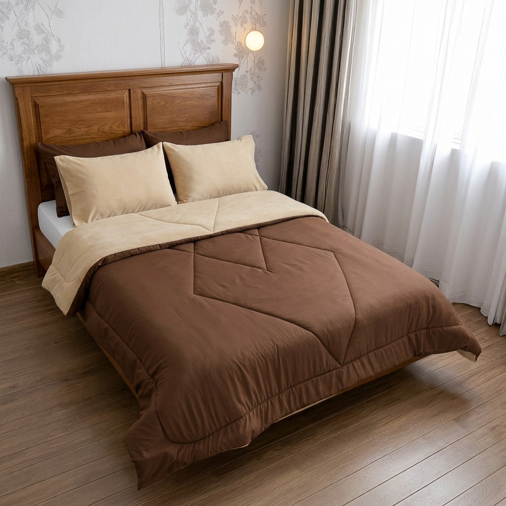Edredón Doble Faz Térmico Premium - Café Beige