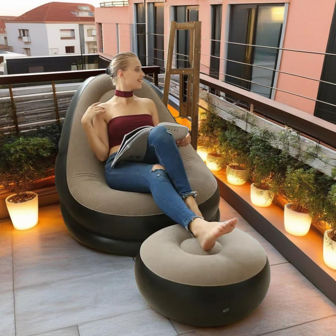 Sillón inflable, lleva GRATIS reposa pies