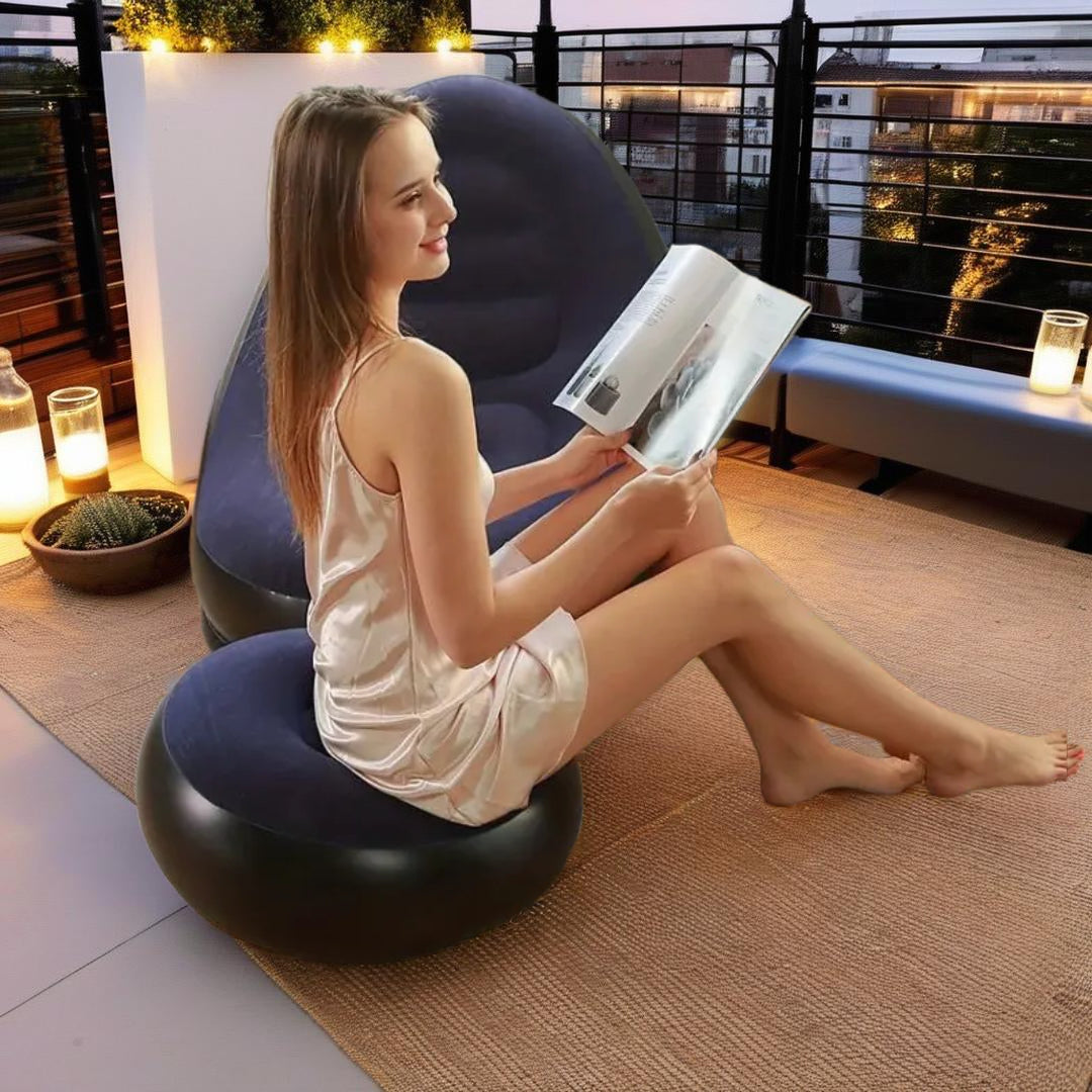 Sillón inflable, lleva GRATIS reposa pies