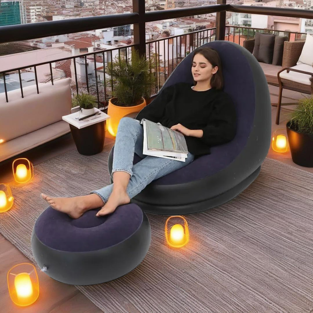 Sillón inflable, lleva GRATIS reposa pies
