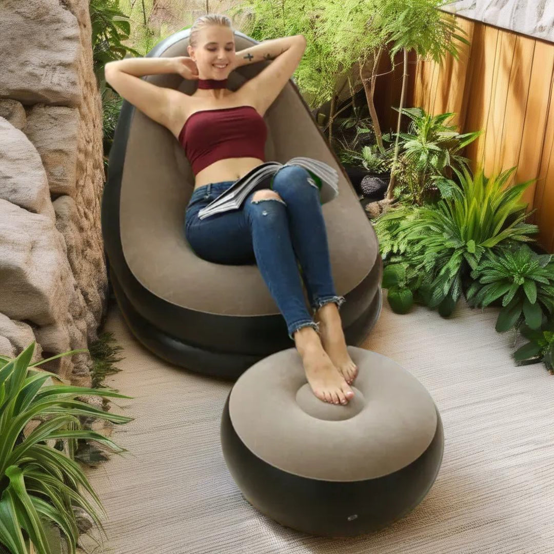 Sillón inflable, lleva GRATIS reposa pies